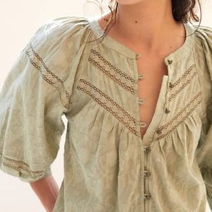 Anthropologie Harmony Lace Peasant Blouse NWT